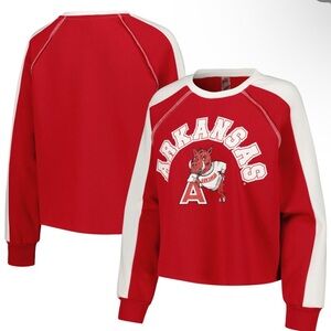 Women's Gameday Couture Arkansas Razorbacks Cropped Pullover Sweatshirt NWT